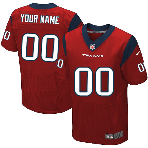 Nike Houston Texans Customized Red Stitched Elite Men's NFL Jersey